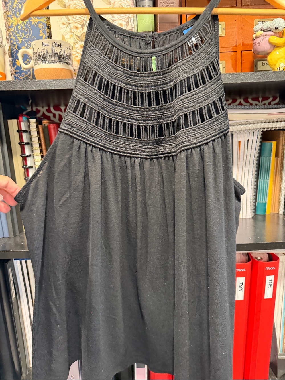 Old Navy Black Crochet Yoke A-Line Skirt